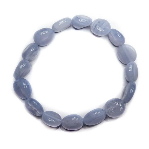 Blue Lace Agate Nugget Bead 10-12mm Bracelet 445