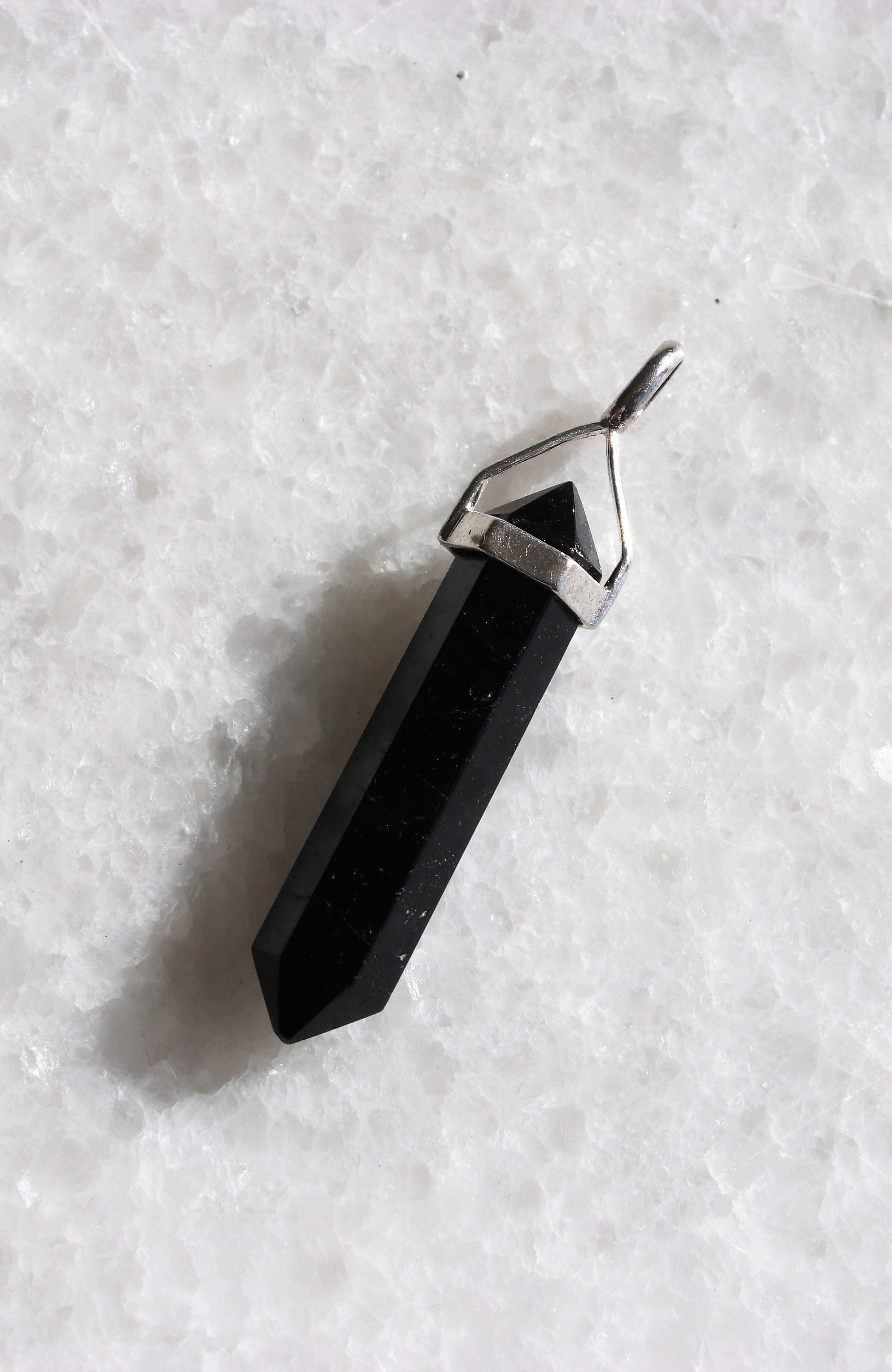 Black Tourmaline DT Pendant SS