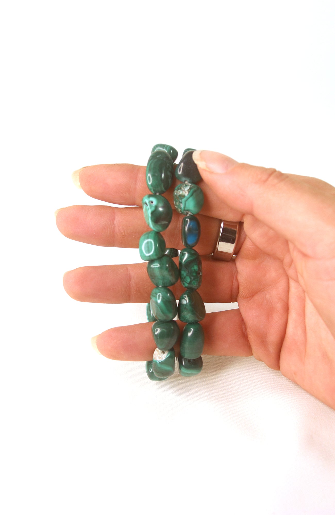 Malachite Tumbled Stone Bracelet