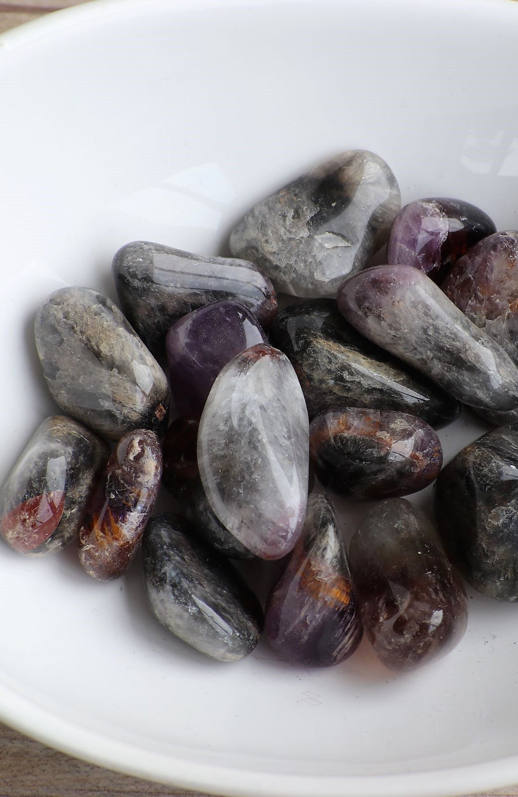 Cacoxenite Amethyst Tumbled Stone