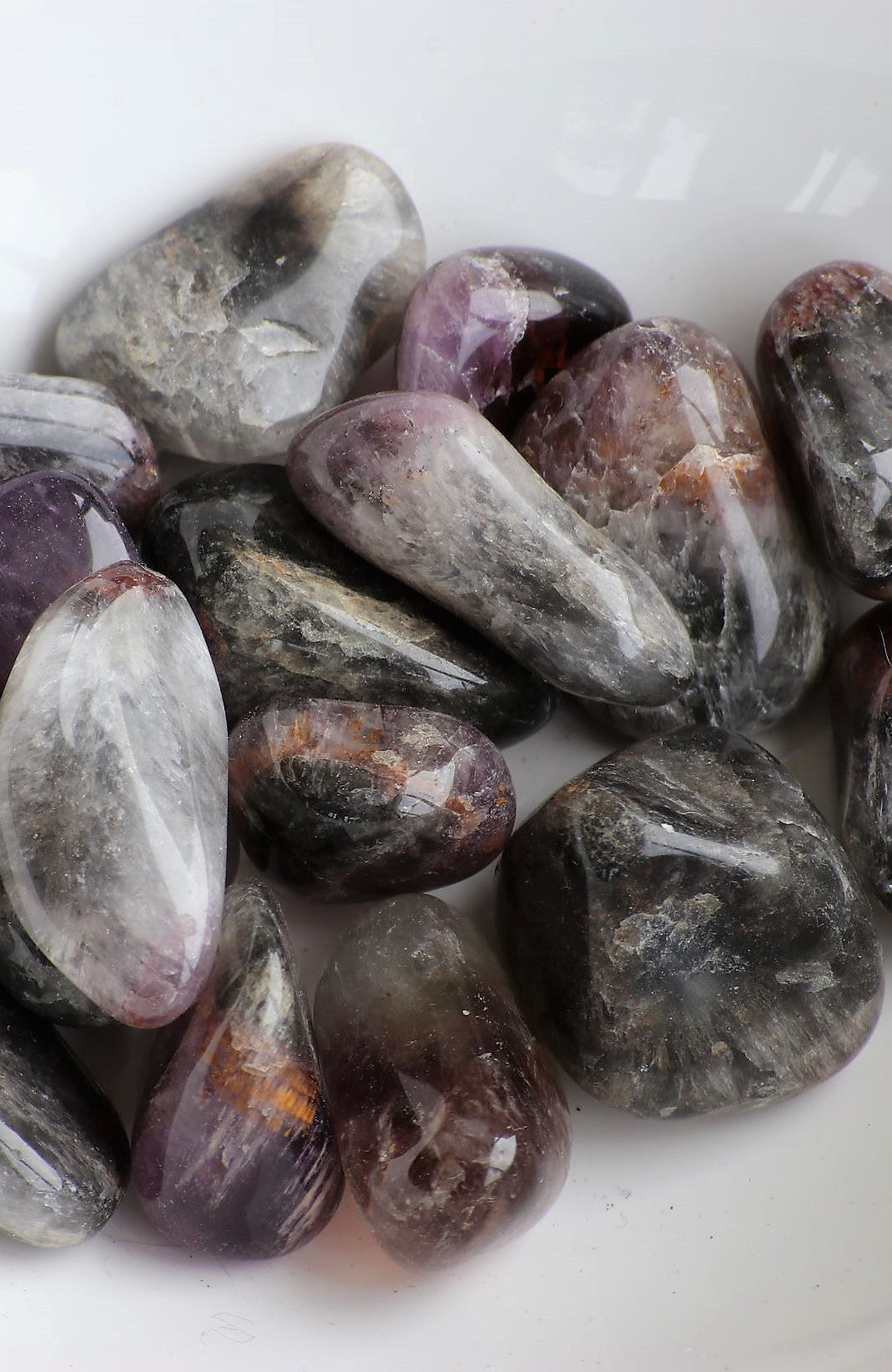 Cacoxenite Amethyst Tumbled Stone (Pack of 6)