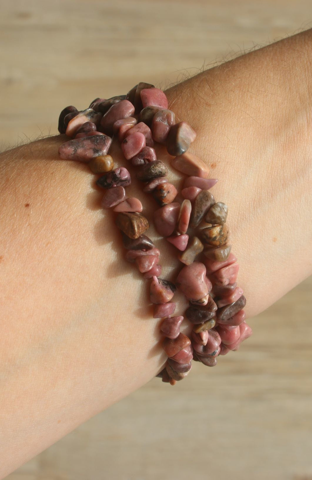 Rhodonite Chip Bracelet